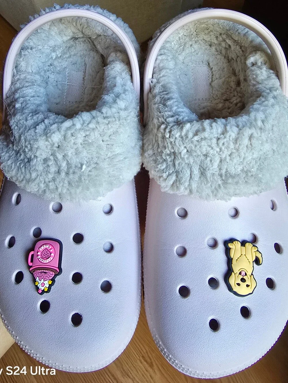 Sz 4 Big Kids CROCS CLASSIC BLITZEN IV, Quartz Lined Clogs